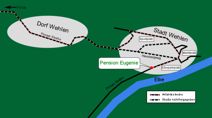 Anfahrt zur Pension Eugenie